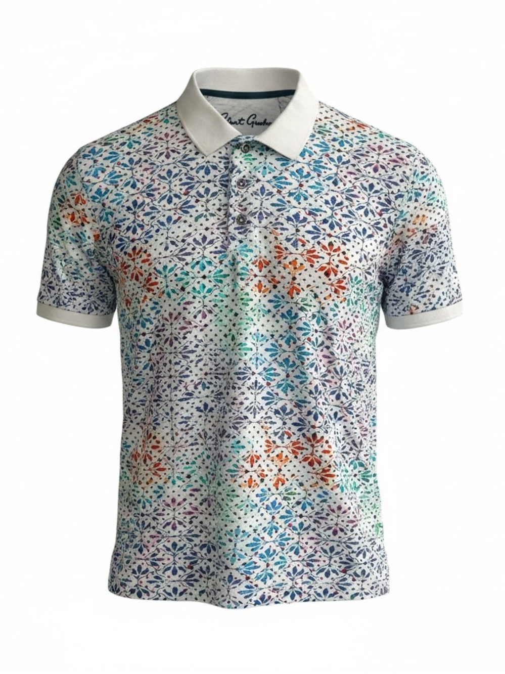 Robert Graham Colorful Print Polo Shirt Mens Medium